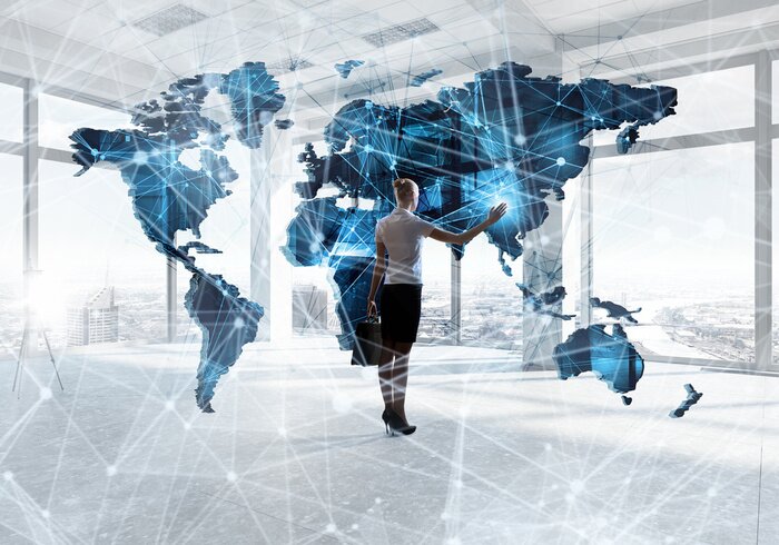 Fotobehang Wereldkaart van de toekomst