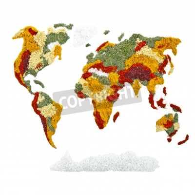 Fotobehang Wereldkaart van kruiden