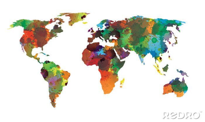 Fotobehang Wereldkaart vol met vlekken