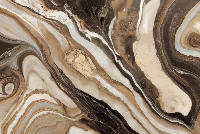 Fotobehang White gray and brown marble