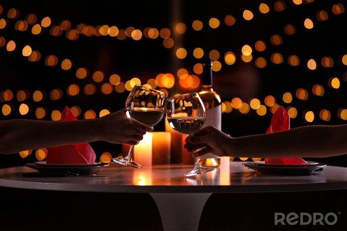 Fotobehang Wijn en een romantisch avondmaal