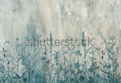 Fotobehang Wilde bloemen op een gestructureerde achtergrond