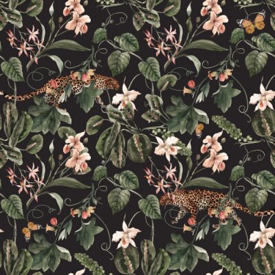 Wilde dieren en tropische bloemen