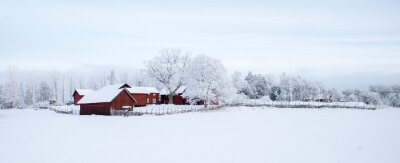 Winterlandschap met boerderij