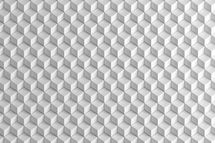 Fotobehang Wit geometrisch patroon in 3D