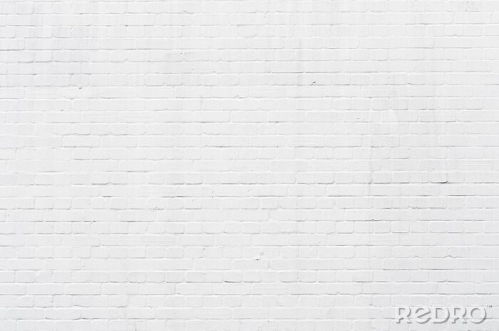 Fotobehang Wit geschilderde bakstenen muur