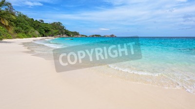 Fotobehang Wit zand en turquoise zee