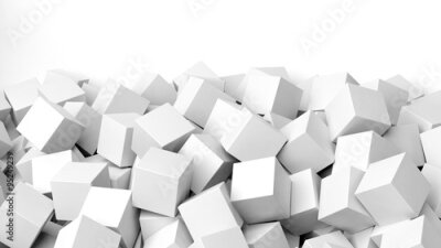 Fotobehang Witte 3D-kubussen