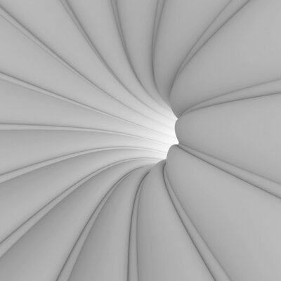 Fotobehang Witte abstracte tunnel met lijnen