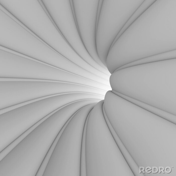 Fotobehang Witte abstracte tunnel met lijnen