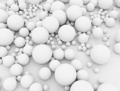 Fotobehang Witte ballen in 3D