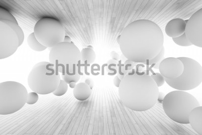 Fotobehang Witte ballen in de tunnel