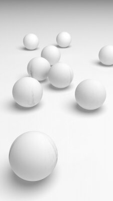 Fotobehang Witte ballen op tafel