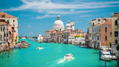 Fotobehang Witte boten in het mooie Venetië