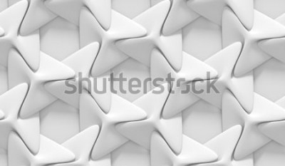 Fotobehang Witte geometrische 3D-mozaïek