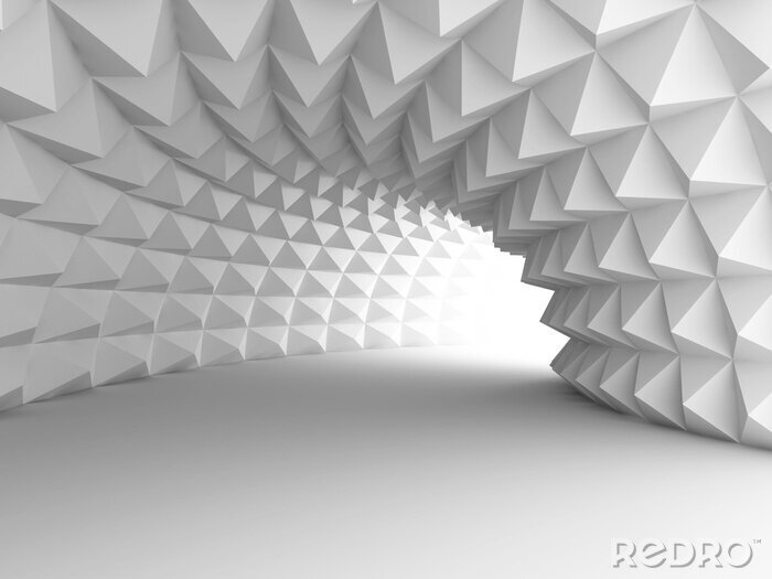 Fotobehang Witte geometrische tunnel