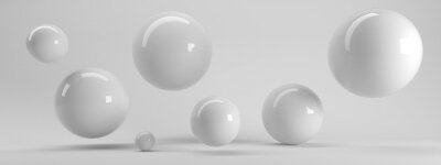 Fotobehang Witte glinsterende ballen in de lucht