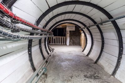 Fotobehang Witte houten tunnel