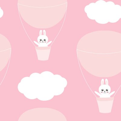 Witte konijntjes en ballonnen
