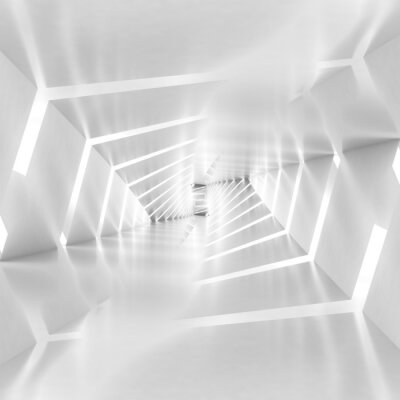 Fotobehang Witte lange tunnel