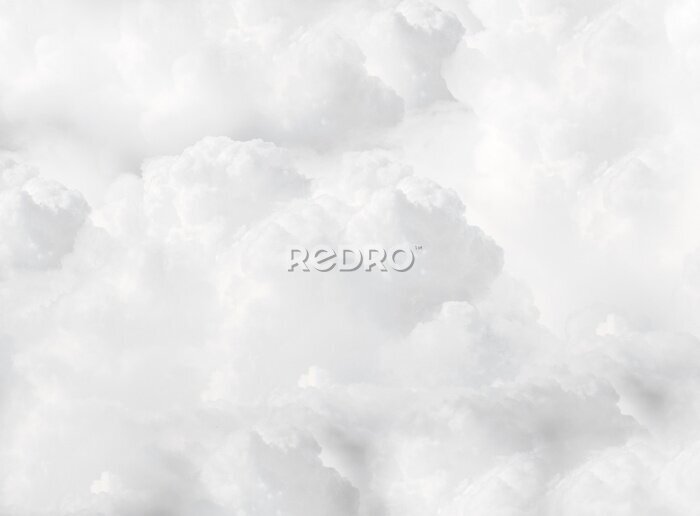 Fotobehang Witte pluizige cumulus wolken