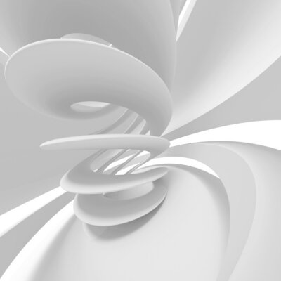 Fotobehang Witte spiraal 3D