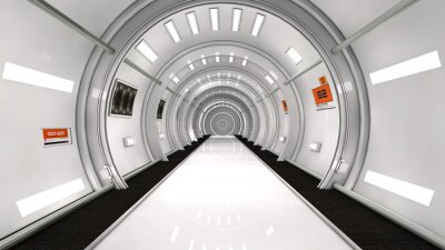 Fotobehang Witte tunnel in Sci-Fi stijl