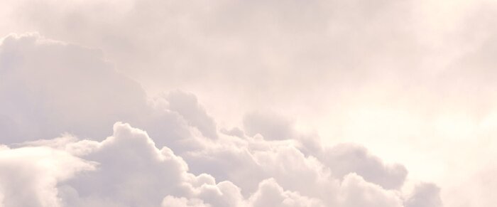 Fotobehang Witte vederlichte wolken