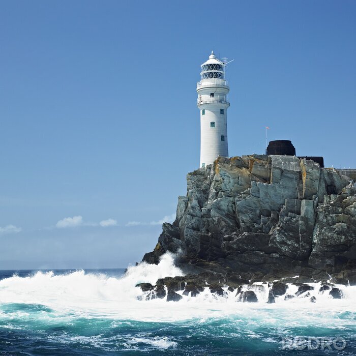 Fotobehang Witte vuurtoren in Ierland