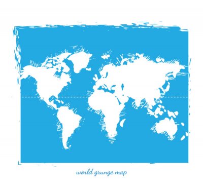 Fotobehang Witte wereldkaart met verfvlekken