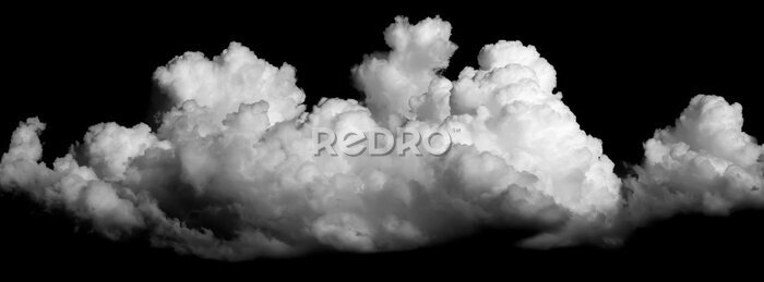 Fotobehang Witte wolken op zwarte achtergrond