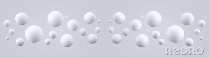 Fotobehang Witte zwevende ballen