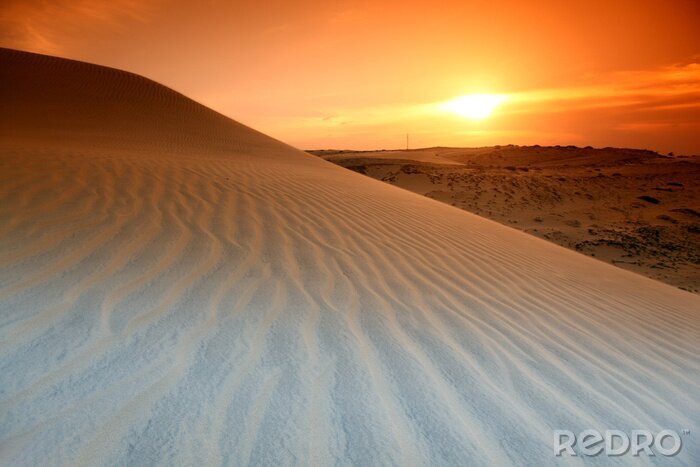 Fotobehang Woestijn bij zonsondergang