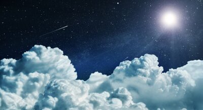 Fotobehang Wolken aan de nachtelijke hemel