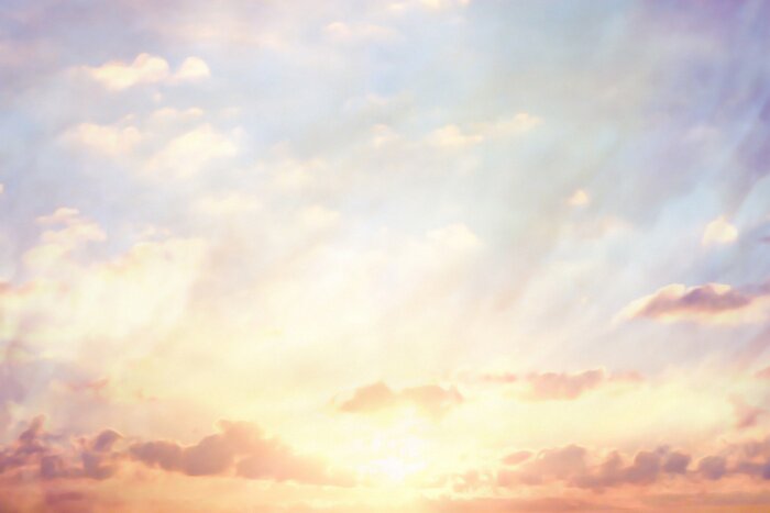 Fotobehang Wolken hemel achtergrond waterverf kleuren vervagen