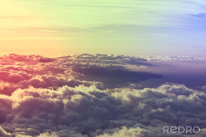 Fotobehang Wolken in een regenboogtint
