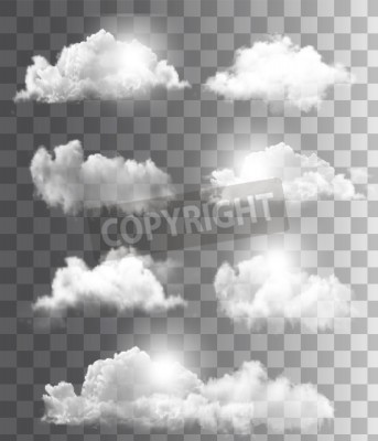 Fotobehang Wolken op een transparante achtergrond - motief past niet in categorie