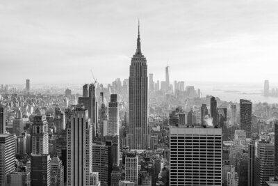 Fotobehang Wolkenkrabbers New York zwart-wit