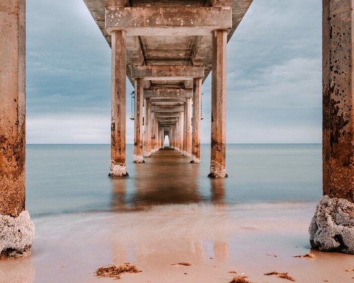 Fotobehang Wooden jetty at Brighton Beach