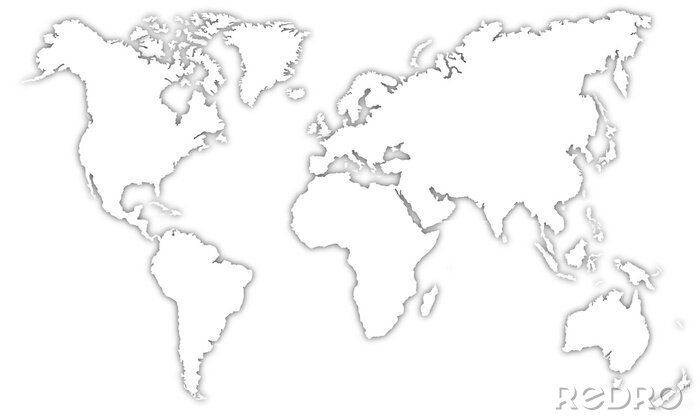 Fotobehang World Map - Shadow