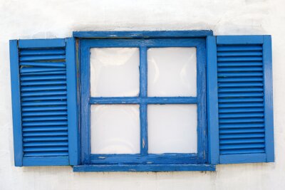 Fotobehang 青 い 窓