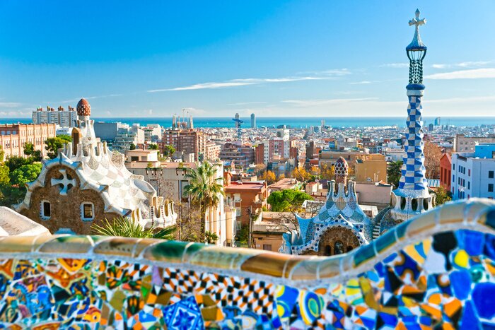 Fotobehang Park Guell in Barcelona, ​​Spanje.
