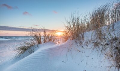 Fotobehang Zandduinen bij zonsondergang