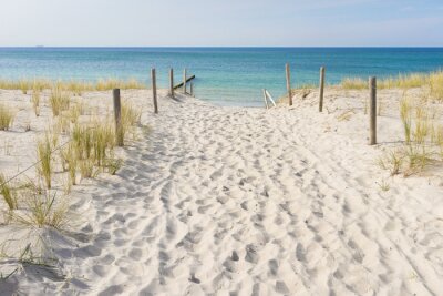 Fotobehang Zanderige toegang tot een strand