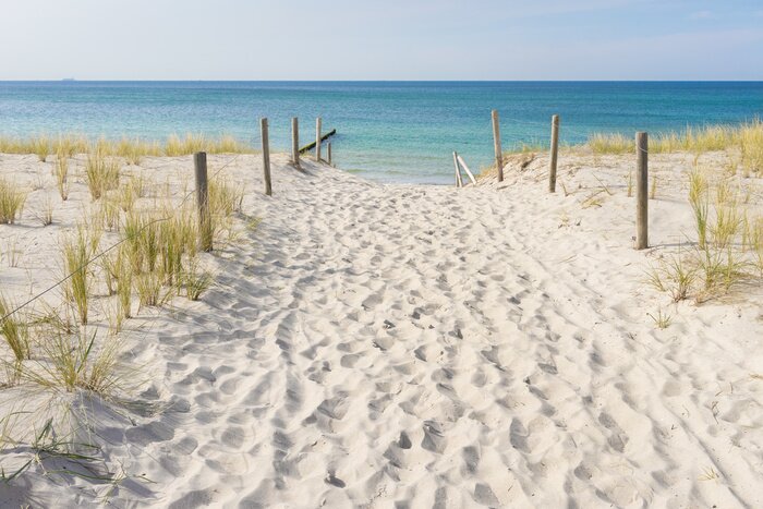 Fotobehang Zanderige toegang tot een strand