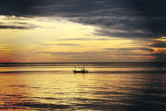 Fotobehang Zee bij schemering