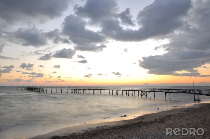 Fotobehang Zee en pier