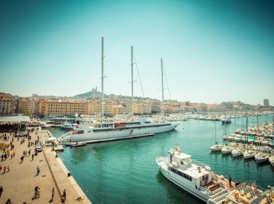 Fotobehang zee-haven van Marseille