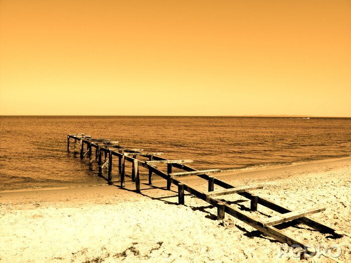 Fotobehang Zee in sepia