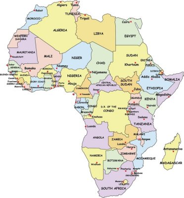 Zeer gedetailleerde Africa Political Map.